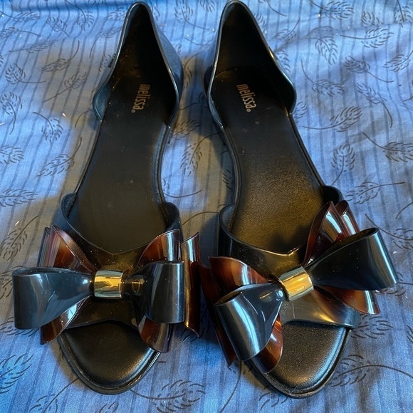 Melissa Shoes - Melissa black seduction triple bow D’Orsay flats 7